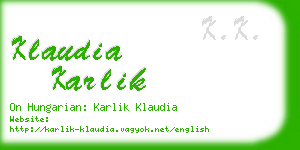 klaudia karlik business card